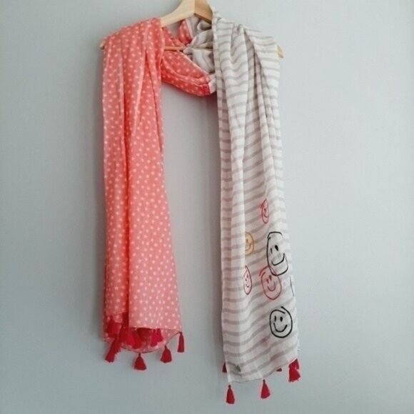 LIEBLINGSSTUCK Cotton Light Large Scarf Wrap Pink Grey & White O/S - Picture 2 of 11